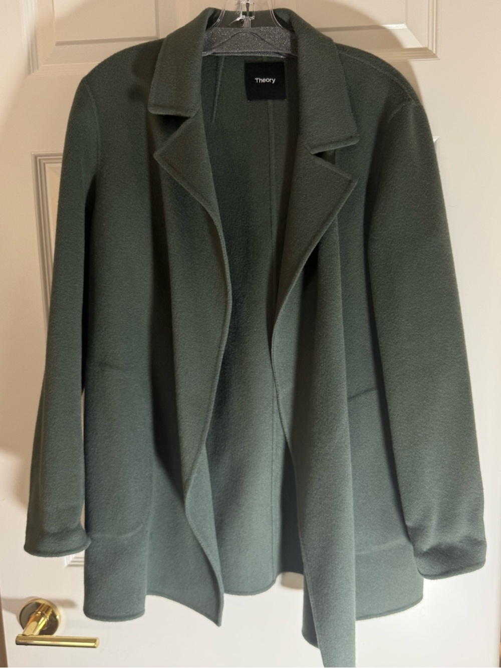 Theory Women's Olive Green Open-Front Cashmere/wool jacket